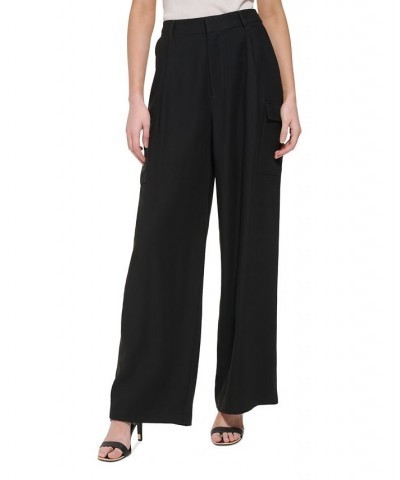 Women's High-Rise Wide-Leg Pants Black $49.98 Pants