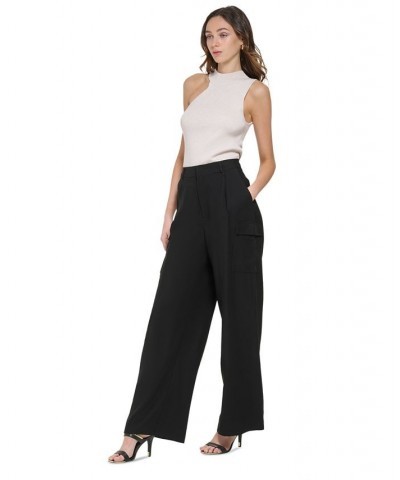 Women's High-Rise Wide-Leg Pants Black $49.98 Pants