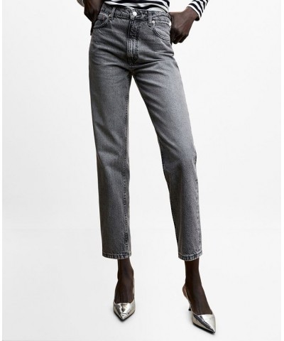 Women's Mom High-Waist Jeans Open Gray $35.00 Jeans