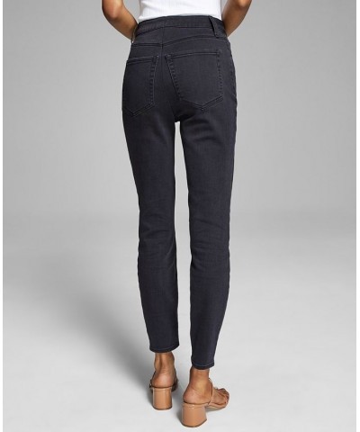 Women's Perfect Skinny Exposed Button Black $17.73 Jeans