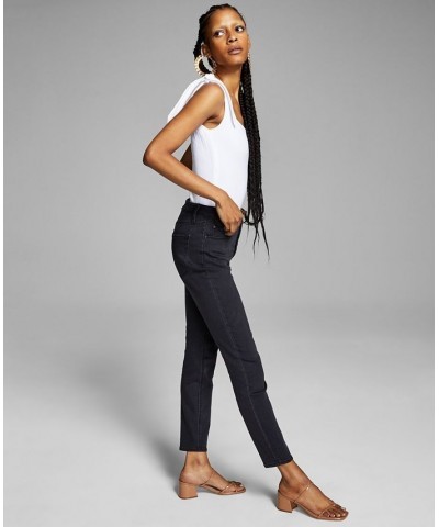 Women's Perfect Skinny Exposed Button Black $17.73 Jeans