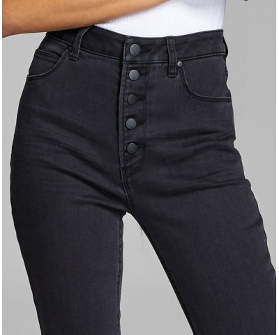 Women's Perfect Skinny Exposed Button Black $17.73 Jeans