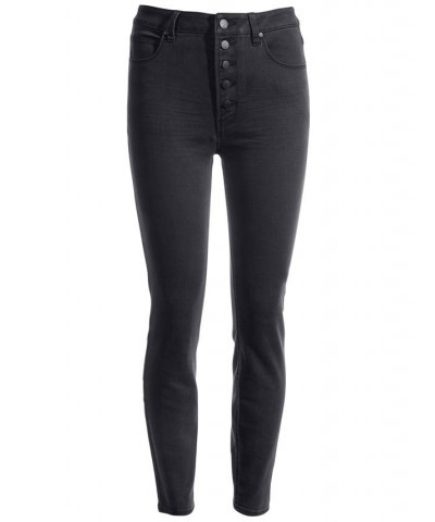 Women's Perfect Skinny Exposed Button Black $17.73 Jeans