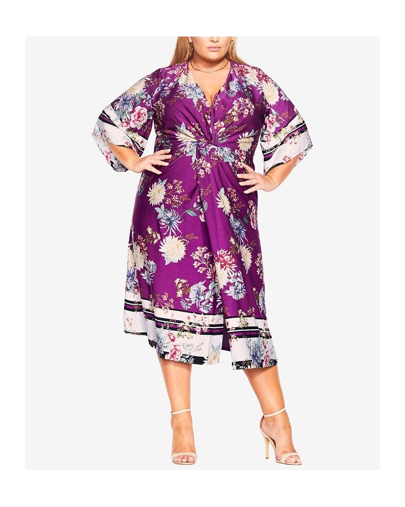 Plus Size Trendy Linda Wrap Dress Green $58.11 Dresses