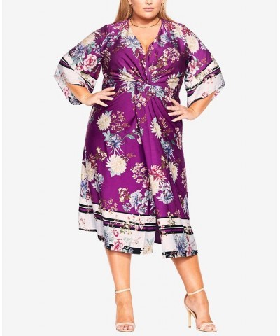 Plus Size Trendy Linda Wrap Dress Green $58.11 Dresses