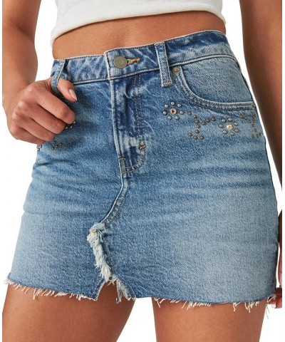 Women's Yellowstone Embellished Denim Mini Skirt Breaking Rules $33.79 Skirts