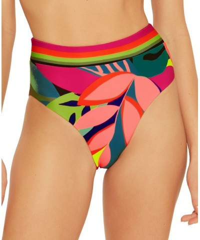 Women's Rainforest Banded High-Waist Bikini Bottoms Multi $53.90 Swimsuits
