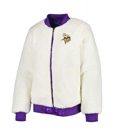 Women's Oatmeal Purple Minnesota Vikings Switchback Reversible Full-Zip Jacket Oatmeal, Purple $53.75 Jackets