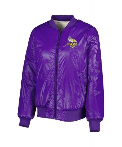 Women's Oatmeal Purple Minnesota Vikings Switchback Reversible Full-Zip Jacket Oatmeal, Purple $53.75 Jackets