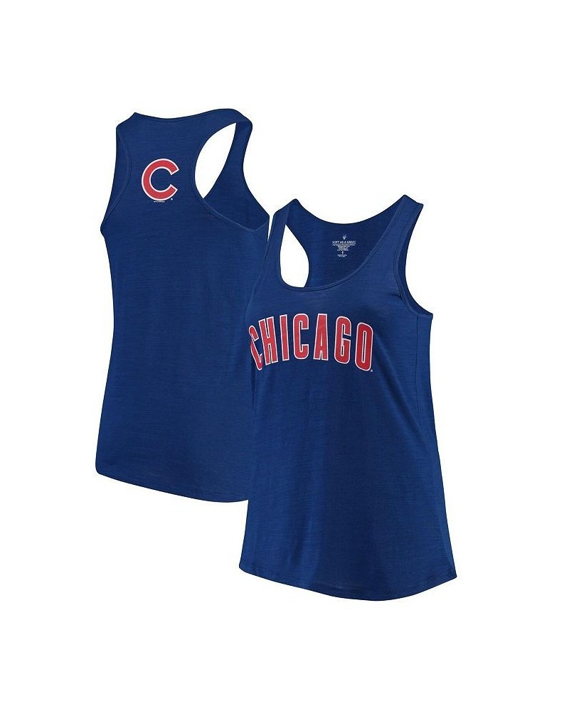 Women's Royal Chicago Cubs Plus Size Swing for the Fences Racerback Tank Top Royal $26.68 Tops