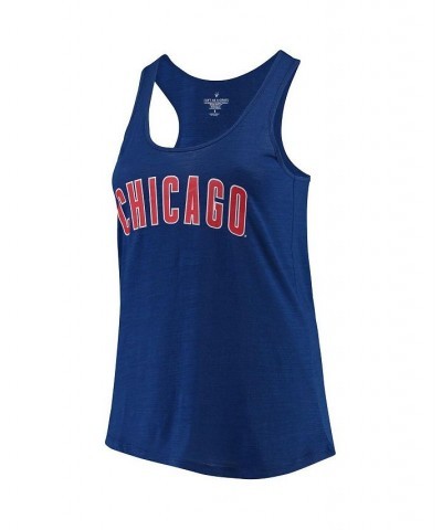 Women's Royal Chicago Cubs Plus Size Swing for the Fences Racerback Tank Top Royal $26.68 Tops