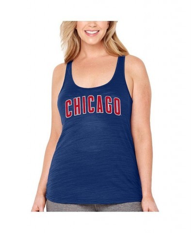 Women's Royal Chicago Cubs Plus Size Swing for the Fences Racerback Tank Top Royal $26.68 Tops