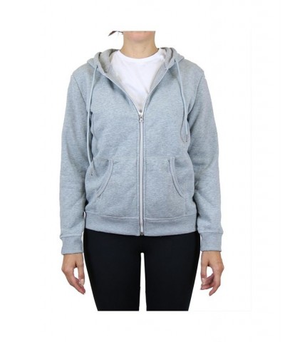 Women's Fleece-Lined Zip Hoodie Heather Grey $21.60 Sweatshirts