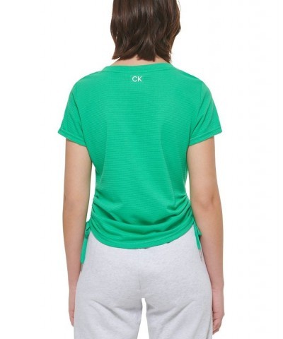 Calvin Klein Women's Sport Ruched Side Short Sleeve T-Shirt Clover $15.77 Tops