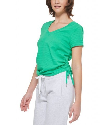 Calvin Klein Women's Sport Ruched Side Short Sleeve T-Shirt Clover $15.77 Tops