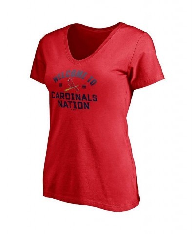 Women's Red St. Louis Cardinals Hometown V-Neck T-shirt Red $19.60 Tops