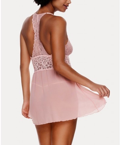 Women's Renee Sheer Babydoll Nightgown 2 Piece Lingerie Set Pink $29.14 Sleepwear