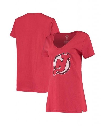 Women's '47 Red New Jersey Devils Flanker V-Neck T-shirt Red $21.44 Tops