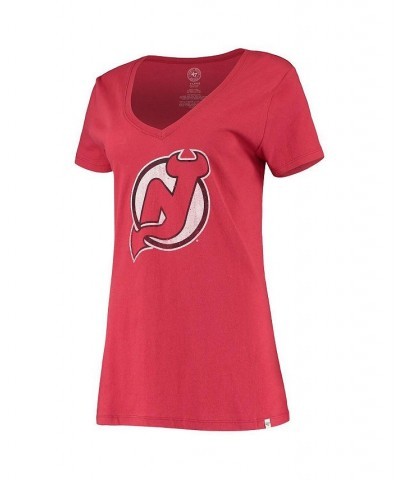 Women's '47 Red New Jersey Devils Flanker V-Neck T-shirt Red $21.44 Tops