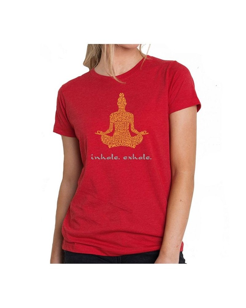 Women's Premium Word Art T-Shirt - Inhale Exhale Red $20.64 Tops