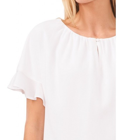 Women's Short Sleeve Drop-Shoulder Wide Scoop-Neck Blouse New Ivory $38.71 Tops