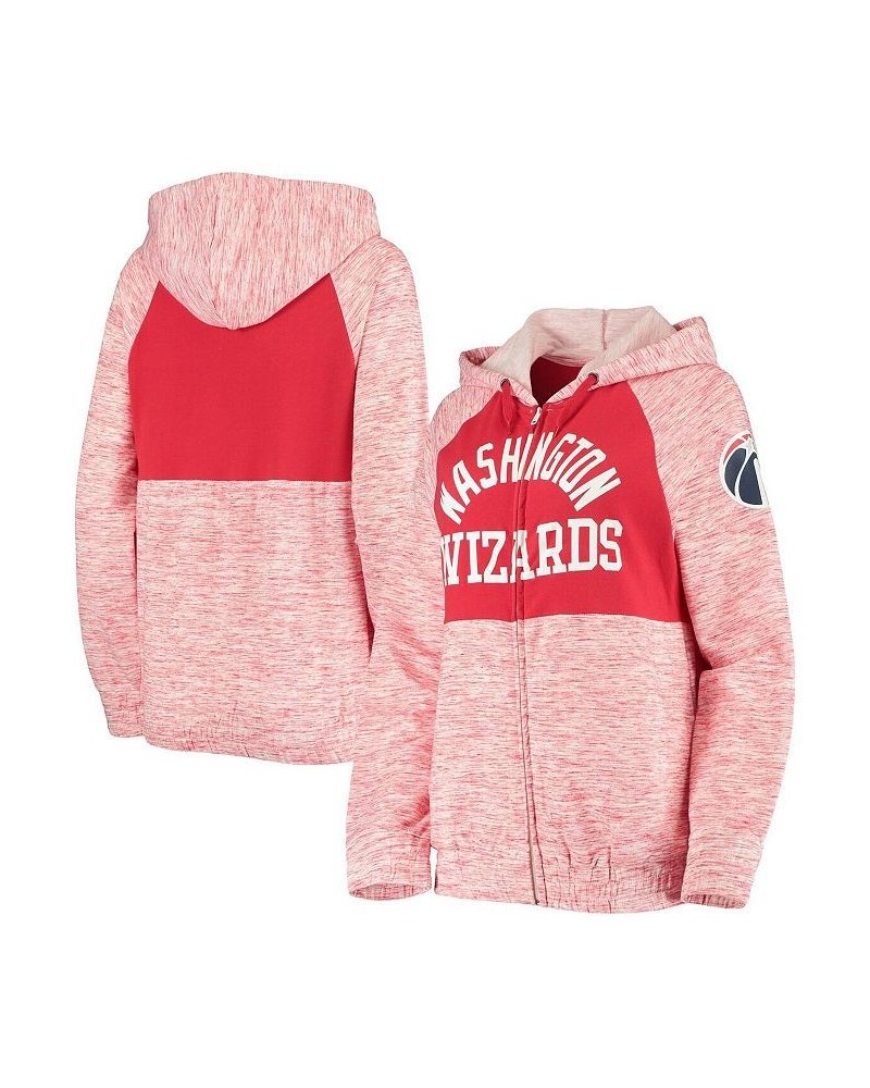 Women's Red Washington Wizards Space Dye Color Block Full-Zip Hoodie Red $33.14 Sweatshirts