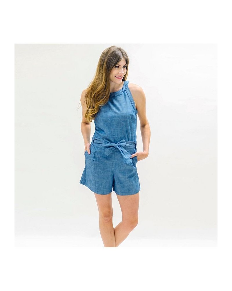 Womens' Halter Romper Blue Chambray $24.18 Shorts