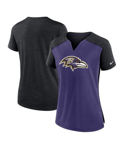 Women's Purple Black Baltimore Ravens Impact Exceed Performance Notch Neck T-shirt Purple, Black $24.29 Tops