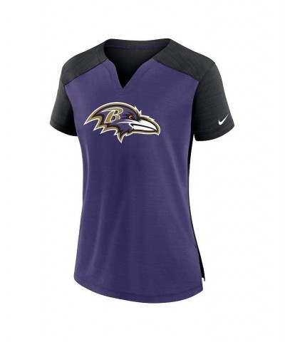 Women's Purple Black Baltimore Ravens Impact Exceed Performance Notch Neck T-shirt Purple, Black $24.29 Tops