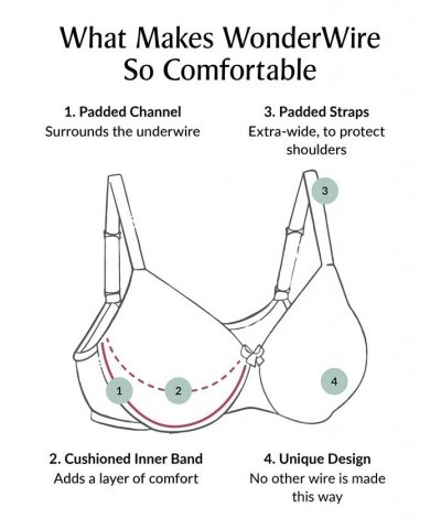 Women's Full Figure Plus Size Wonderwire Back Close Bra Cappuccino $26.11 Bras