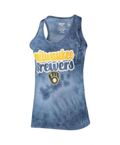 Women's Navy Milwaukee Brewers Billboard Racerback Tank Top and Shorts Set Navy $21.50 Pajama