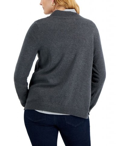 Women's Cotton V-Neck Sweater Chestnut Heather $14.87 Sweaters