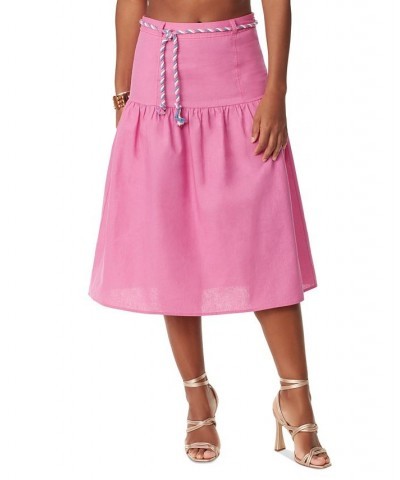 Women's Mylah Belted Midi Skirt Fiji Flower $47.17 Skirts