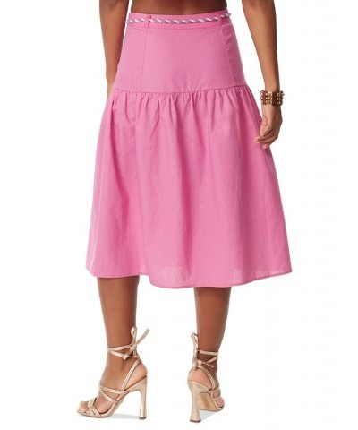 Women's Mylah Belted Midi Skirt Fiji Flower $47.17 Skirts