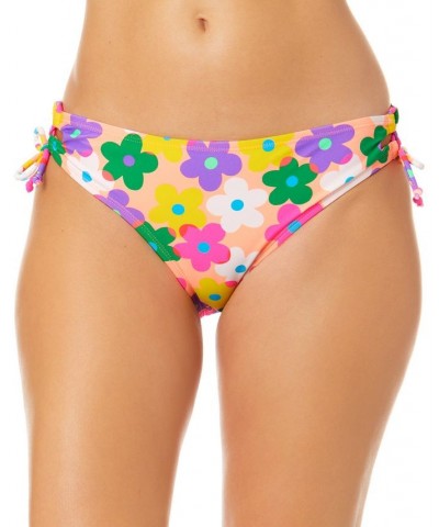 Juniors' Pressed Floral Smocked Cami Bikini Top & Bottoms Multi $19.94 Swimsuits