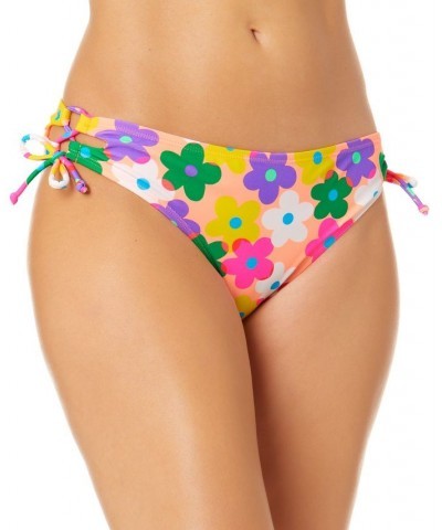 Juniors' Pressed Floral Smocked Cami Bikini Top & Bottoms Multi $19.94 Swimsuits