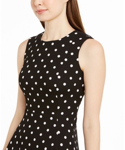Polka-Dot Fit & Flare Dress Black/White $48.99 Dresses