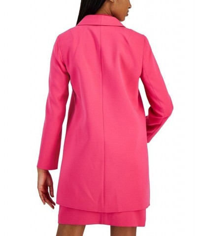 Women's Shawl-Collar Long-Sleeve Topper Jacket Pink $42.33 Jackets