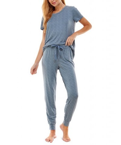 Printed Short Sleeve Top & Jogger Pajama Set Banshee Tie Dye $17.39 Sleepwear