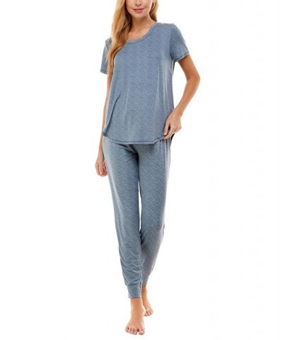 Printed Short Sleeve Top & Jogger Pajama Set Banshee Tie Dye $17.39 Sleepwear