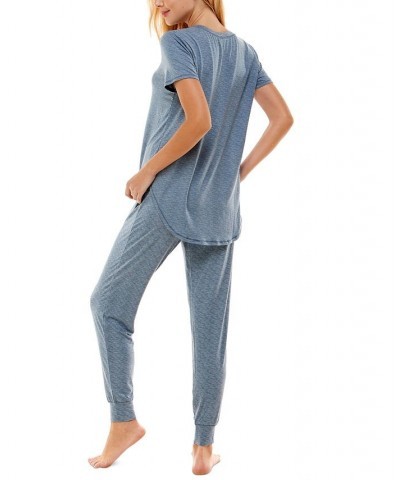 Printed Short Sleeve Top & Jogger Pajama Set Banshee Tie Dye $17.39 Sleepwear