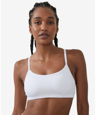 Women's Recycled Workout Crop Top White $17.84 Tops