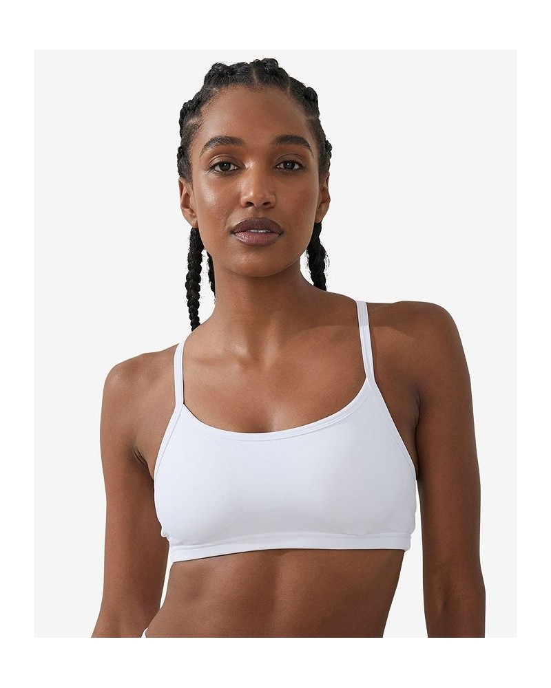 Women's Recycled Workout Crop Top White $17.84 Tops