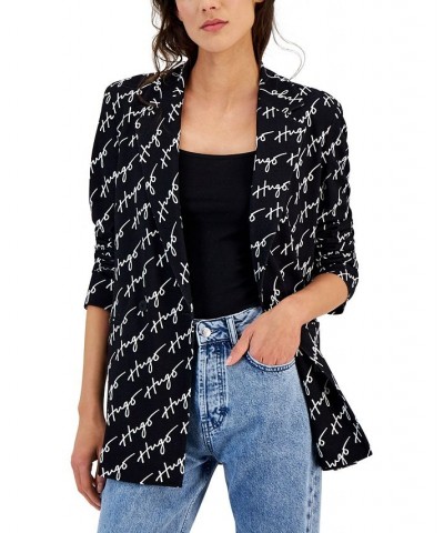 BOSS Women's Logo-Print Notch-Lapel Double-Breasted Blazer Open $175.44 Jackets
