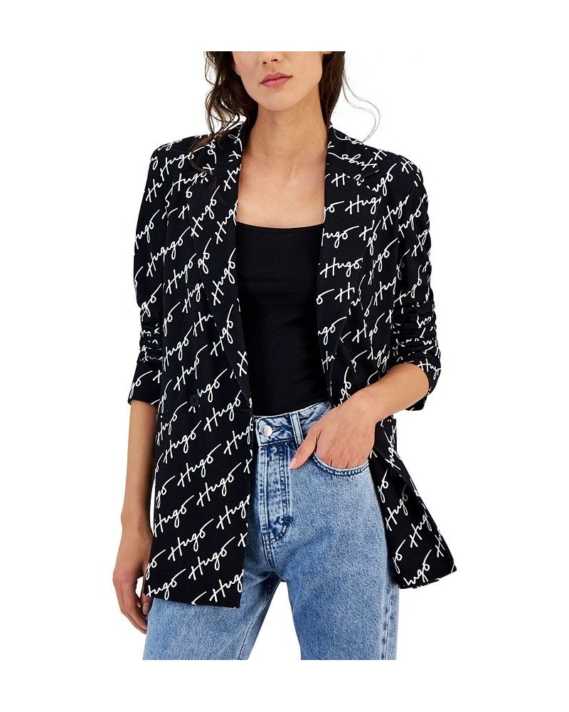 BOSS Women's Logo-Print Notch-Lapel Double-Breasted Blazer Open $175.44 Jackets