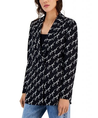 BOSS Women's Logo-Print Notch-Lapel Double-Breasted Blazer Open $175.44 Jackets