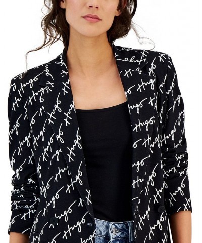 BOSS Women's Logo-Print Notch-Lapel Double-Breasted Blazer Open $175.44 Jackets