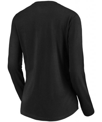 Women's Black Chicago White Sox Victory Script V-Neck Long Sleeve T-shirt Black $19.80 Tops