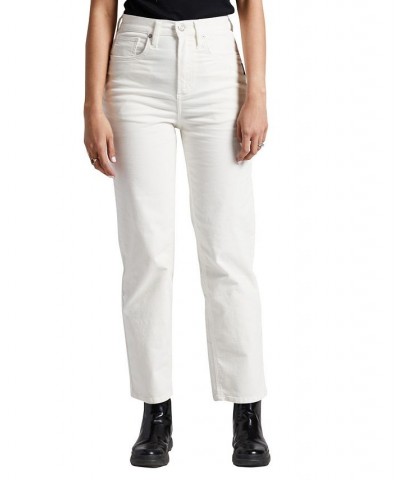 Women's Highly Desirable High Rise Straight Leg Pants White $40.48 Pants