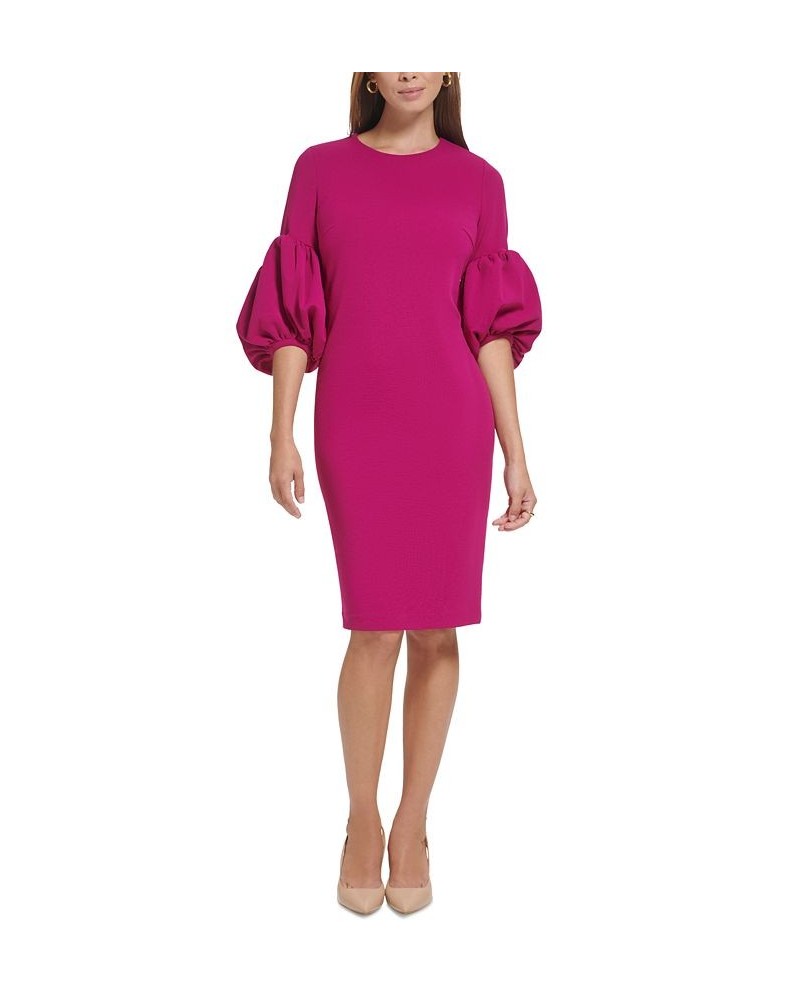 Puff-Sleeve Sheath Dress Boysenberry $32.34 Dresses